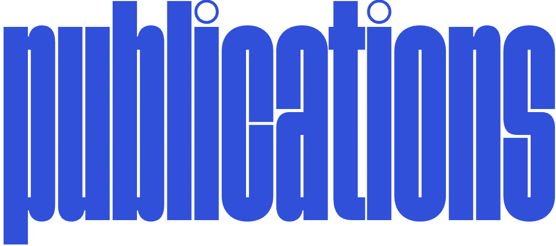 text in blue font that says 'publications'