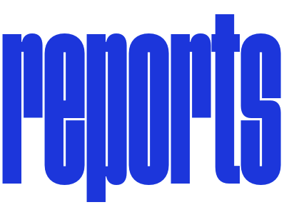 text in blue font that says 'reports'